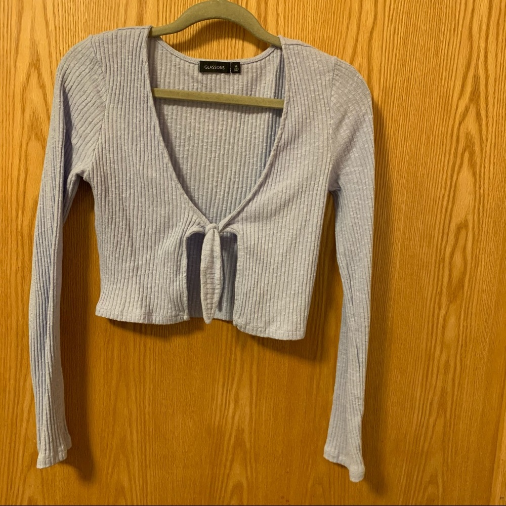 Glassons ribbed front tie top